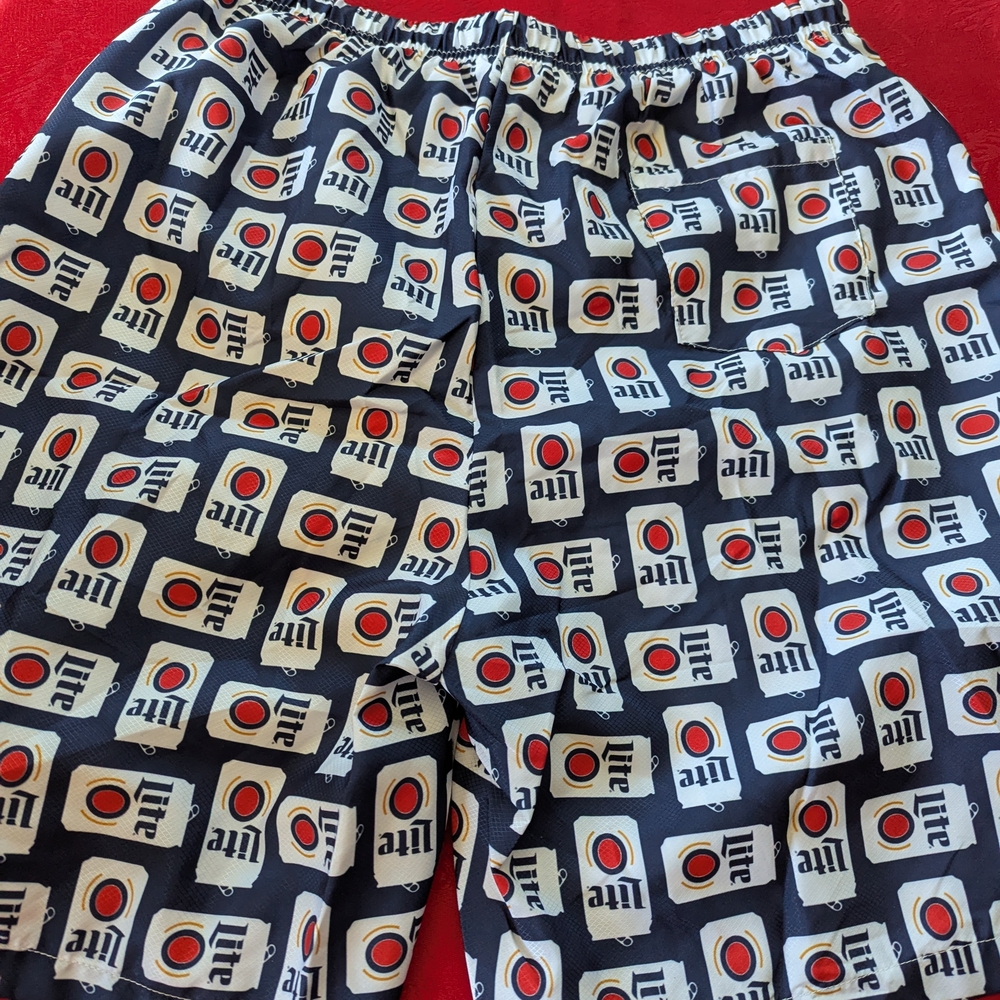 Beer Logo Print Swim Shorts - Navy, White, Red